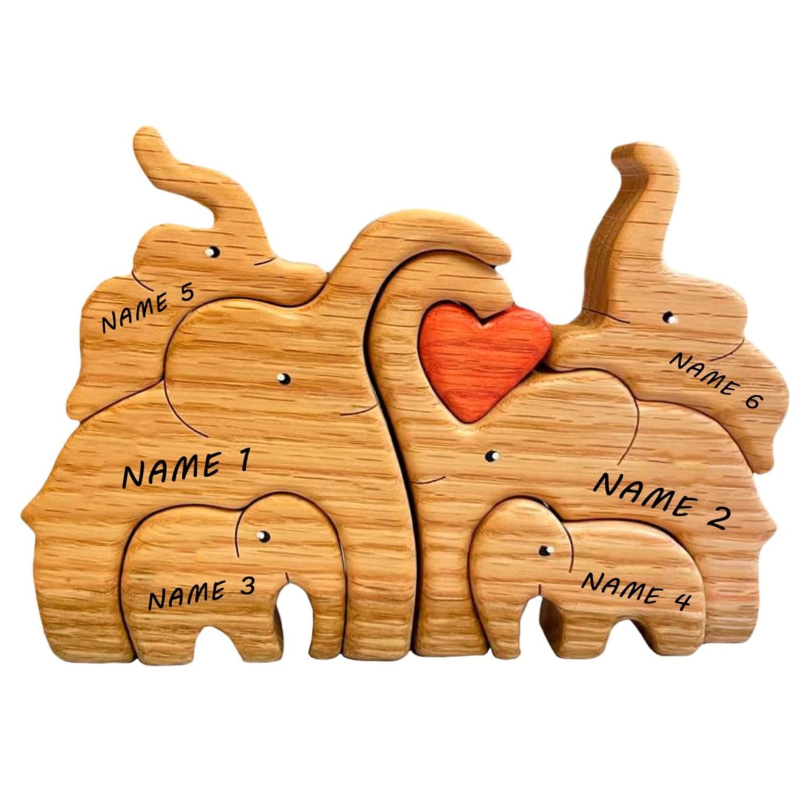 mynkyll Room Decorations Custom Wooden Bear Family Figurine With Names