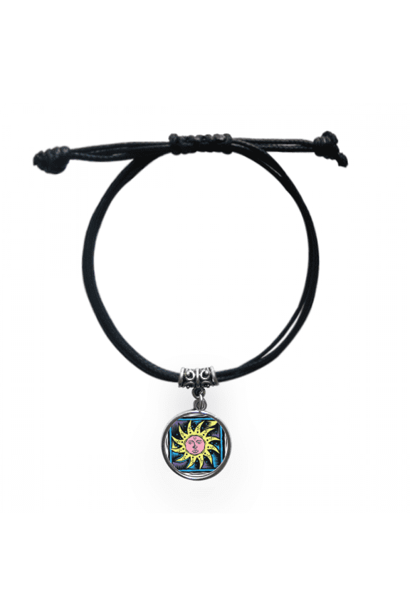 myths lgends mexicon culture element engraving bracelet leather wristband black jewelry