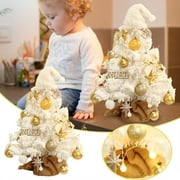 myvepuop Desktop Ornament Tabletop Christmas Tree 1.6ft Small Christmas Tree With LED Lights And USB DIY Christmas Tree For Table Top Office Home Beige One Size