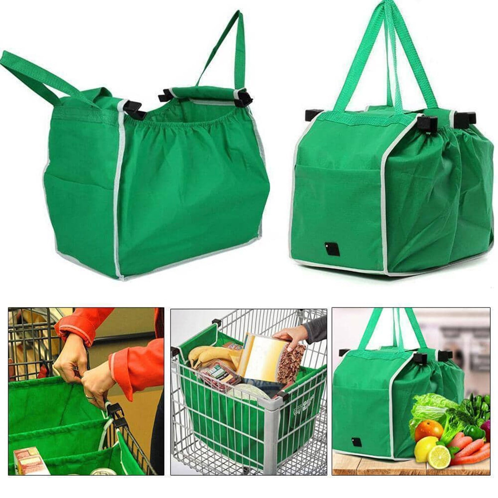 myvepuop Food Storage Foldable Tote Handbag Large Trolley Clip To Cart ...