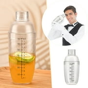 Shaker per Bevande in Plastica Trasparente 350 Ml con Misurino Graduato