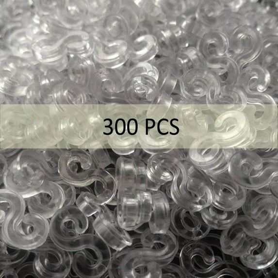 myvepuop Summer Savings Clearance Home Textile Storage S Clip 300 Pcs for Loom Rubber Band for DIY Bracelet Making Refill Kit Clear One Size
