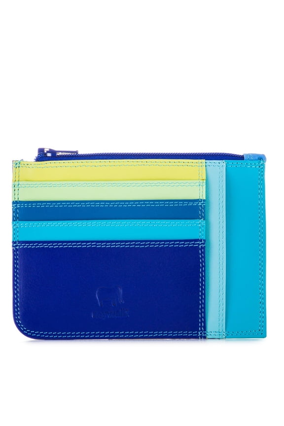 Slim Leather Credit Card Holder | 4 Card Slot with Coin Purse | Zipped ID Window & Note Section | Seascape | Stylish & Compact Accessory for Men & Women | Perfect for Everyday Use Y101