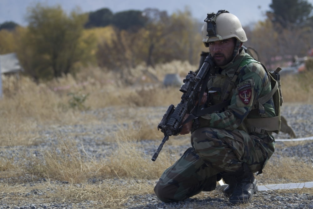 n Afghan National Army Special Forces member Canvas Art - Stocktrek Images (34 x 23)