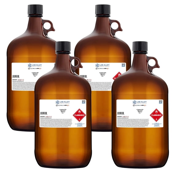 Lab Alley n-Heptane Chemical Solvent, 99.9% High Purity Grade, 4 Liters