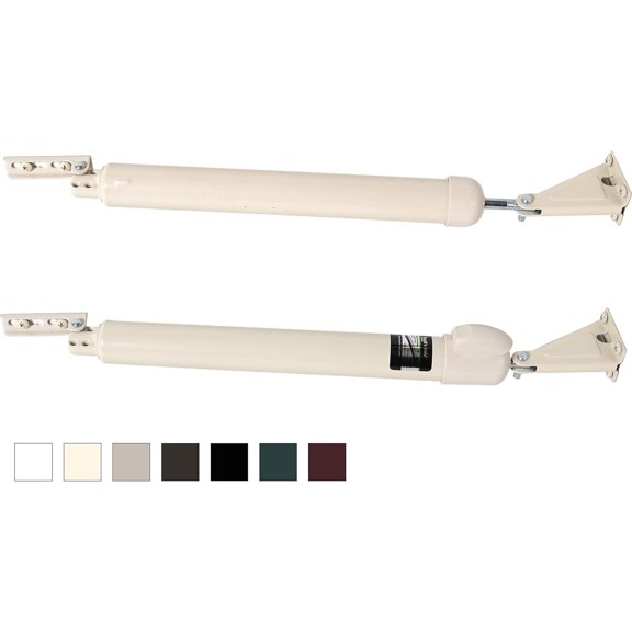 'n Hold Smooth Dual Door Closer System (Almond) - Heavy-Duty - -Button Hold Open Feature & Smooth Closing Motion - Storm & Door (Medium/Heavy Weight). Door/Replace Old Unit