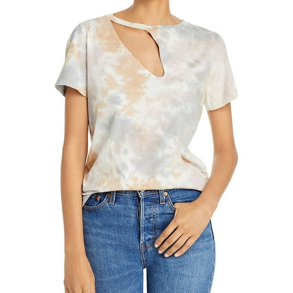 n:philanthropy Womens Dash Deconstructed Basic T-Shirt, Grey, X-Small