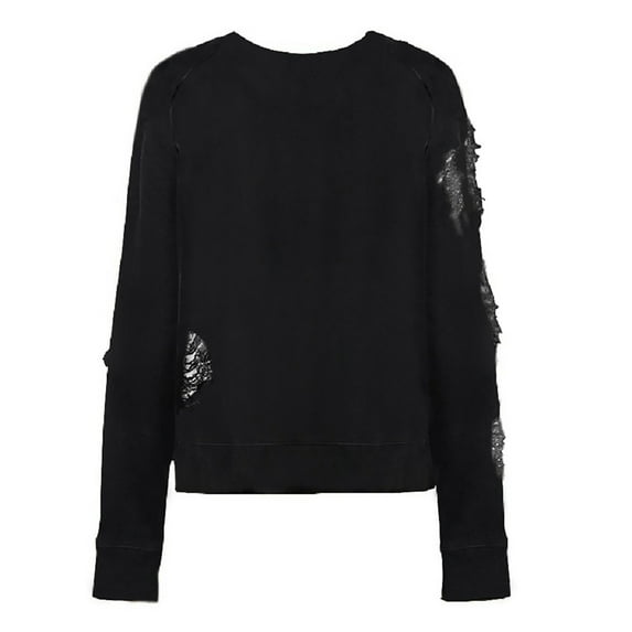 n:PHILANTHROPY Women's Black Blackbird Ripped Sweatshirt (m)