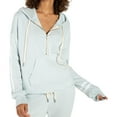 thumbnail image 1 of n:philanthropy Womens Abbie Half-Zip Hoodie Sweatshirt, Blue, Large, 1 of 2