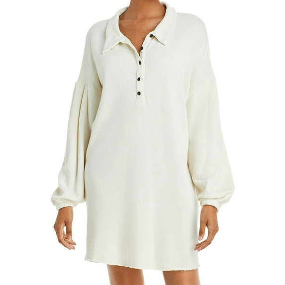 n:PHILANTHROPY Womens Ellis Collared Long Sleeves Sweatshirt Dress