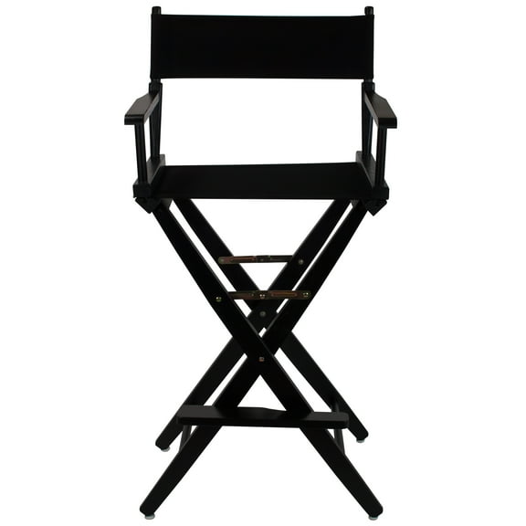 n Trails Extra-Wide Premium 30" Directors Chair Black Frame W/Black Color Cover