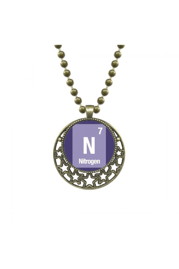 n nitrogen checal element science pendant star necklmoon chain jewelry
