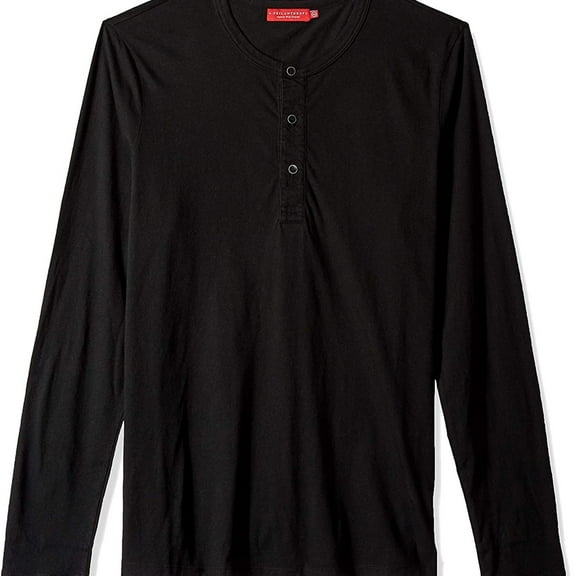 n:philanthropy Mens Mason Henley Shirt, Black, X-Large