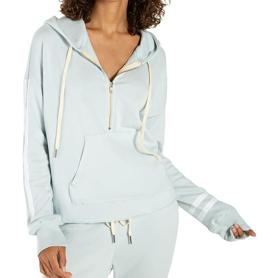 n:philanthropy Womens Abbie Half-Zip Hoodie Sweatshirt, Blue, Medium