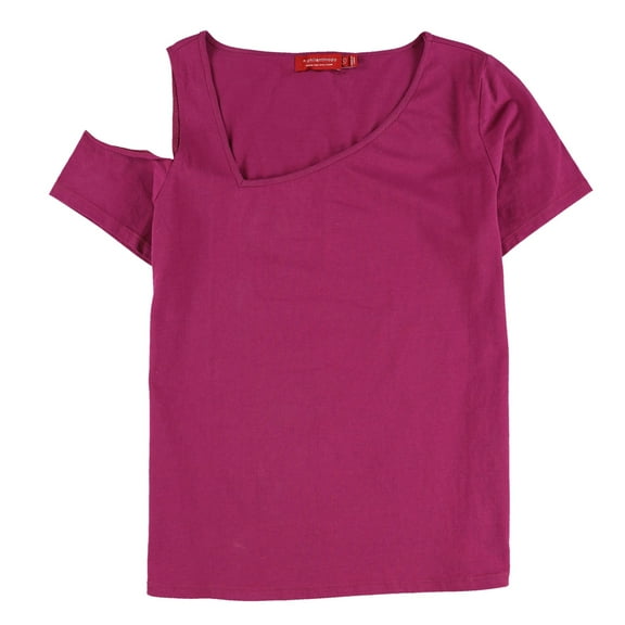 n:philanthropy Womens Asymmetrical Basic T-Shirt, Pink, Small