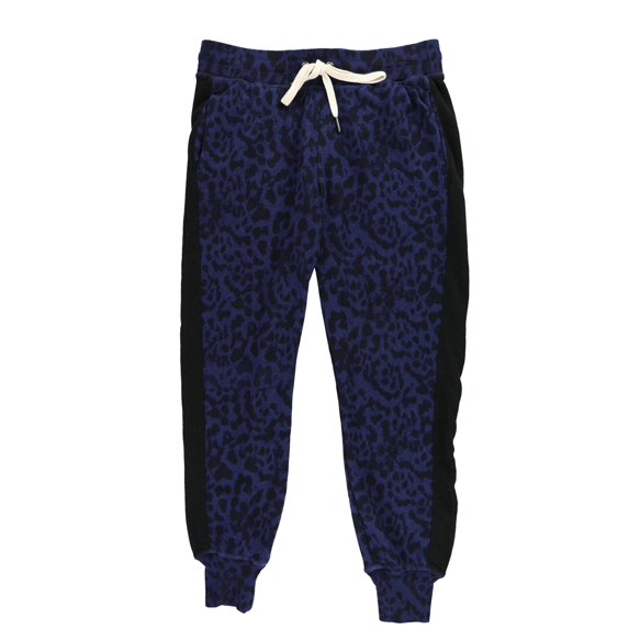 n:philanthropy Womens Barkley Cheetah Casual Jogger Pants, Blue, Small