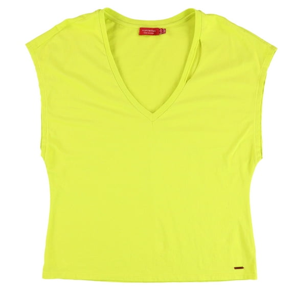 n:philanthropy Womens Distressed Basic T-Shirt, Yellow, Small