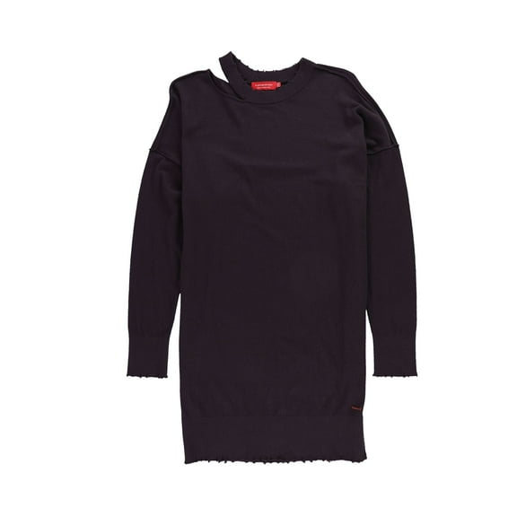 n:philanthropy Womens Distressed Sweater Dress, Purple, Small