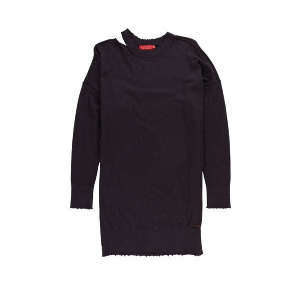 n:philanthropy Womens Distressed Sweater Dress, Purple, Small