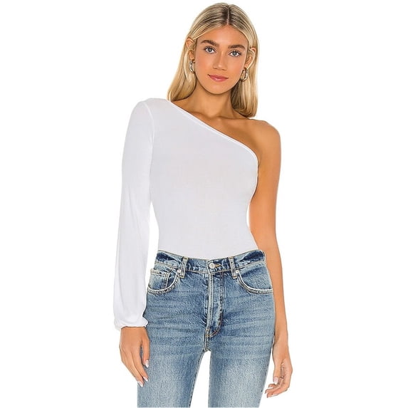 n:philanthropy Womens Dottie Bodysuit Jumpsuit, White, Large