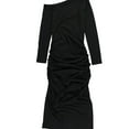 thumbnail image 1 of n:philanthropy Womens Kenn Off-Shoulder Maxi Asymmetrical Dress, Black, Small, 1 of 2
