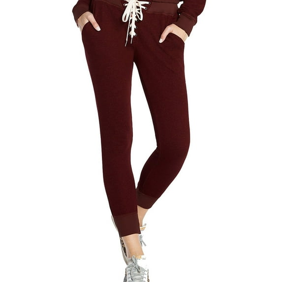 n:philanthropy Womens Mila Solid Relaxed Jogger Casual Pants, Red, X-Large