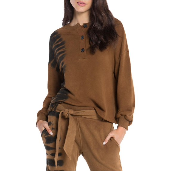 n:philanthropy Womens Pratt Tie-Dye Sweatshirt, Brown, Small