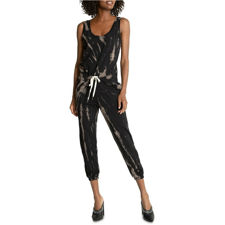 n:philanthropy Womens World Tie-Dye Jumpsuit, Black, Small