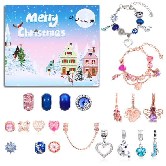 nTRIUQJ 24 Day Christmas Advent Calendar Surprise Blind Festive Countdown Set For Family Kids Daily Holiday Activity Sky Blue