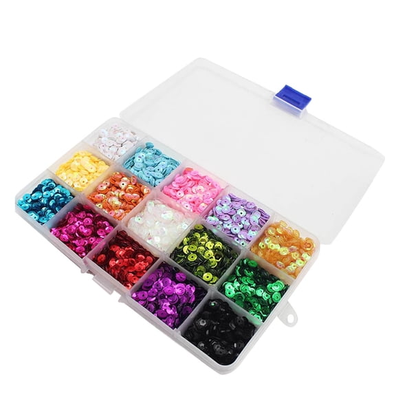 nTRIUQJ 5mm Fish Scale Clay Beads For DIY Jewelry Making Craft Kit Sequin D Beads Material Set For Clothes Design Art Project White