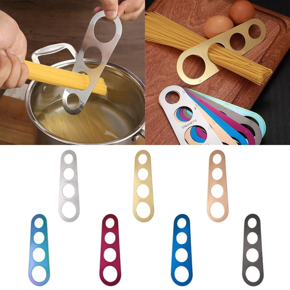 nTRIUQJ 7Pcs Spaghetti Measuring Tool - Stainless Steel Spaghetti Measurer | Pasta Portion Control Gadgets, Quick Spaghetti Ruler Measurer Device, 4 Serving Sizes to Measure Spaghetti for Kitchen