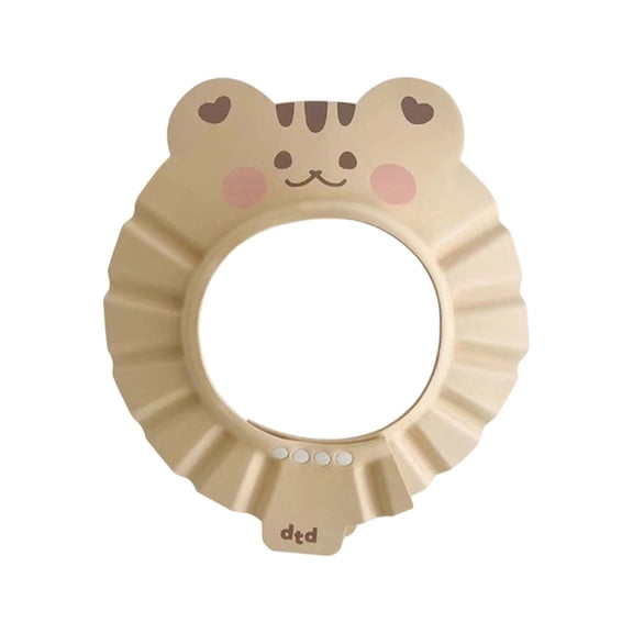 nTRIUQJ Adjustable Soft TPE Baby Bath Cap With Snap Buttons For Toddlers Water Play Shower Hat Comfortable Bathing Visor For Kids Under 7 Years Yellow