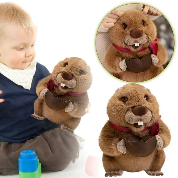 nTRIUQJ Adorable Groundhog Toy Cute Capybara Stuffed Animal For Kids And Collectors Brown