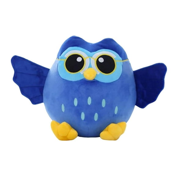 nTRIUQJ Adorable Owl Stuffed Pillow Toy Soft Nursery for Living Room Bedroom Blue
