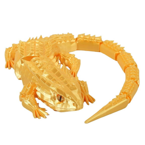 nTRIUQJ Articulated 3D Printed Animal Model Figures with Movable Joints Educational DIY Craft Desk Toys for Classroom Playroom Learning Yellow