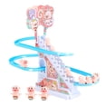 thumbnail image 1 of nTRIUQJ Automatic Stair Climbing Slide Toy Set with Animated Motion Lights and Sound Effects for Preschool Learning Play Pink, 1 of 9
