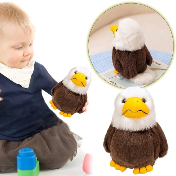 nTRIUQJ Bald Doll Animal Bird Toy Ragdoll Pillow for Children Soothing Comfort Cute Brown