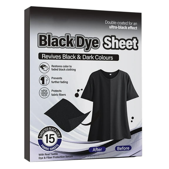 nTRIUQJ Black Clothes Dye | Clothing Restorer,Black Dye Laundry Sheets,for Fabric Care Garment Restoration Washing Clothes Washer Home Maintenance