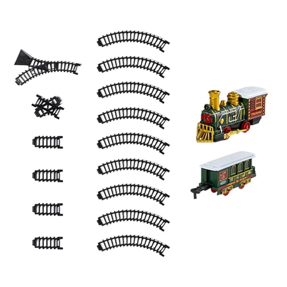 nTRIUQJ Christmas Puzzle Train Set 17Pcs Educational Track Toy for Kids Holiday Party Games and Family Bonding Activities 17PCS Red