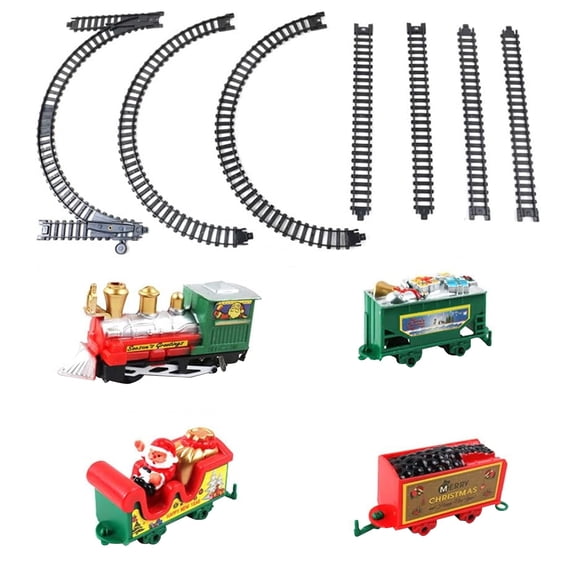 nTRIUQJ Christmas Puzzle Train Set Interactive Educational Toy for Family Bonding and Kids Holiday Party Activities Red