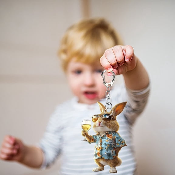 nTRIUQJ Cool Easter Bunny Acrylic Pendant Decorative Ornament For Festive Home Party Spring Celebration And Holiday Tabletop Display B