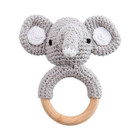 nTRIUQJ Crochet Crib Mobile Toy with Rattles for Nursery and Early Development Dark Gray