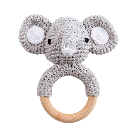 nTRIUQJ Crochet Crib Mobile Toy with Rattles for Nursery and Early Development Dark Gray