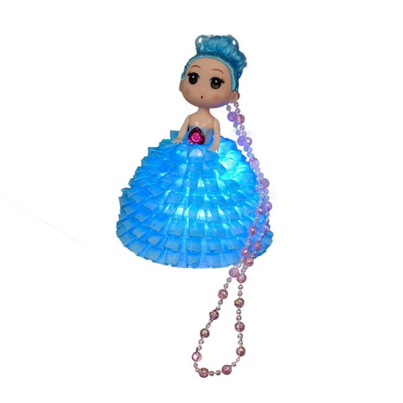 nTRIUQJ Cute Luminous Doll with Colorful LED Night Light Soft Glow Toy for Girls Bedroom Blue