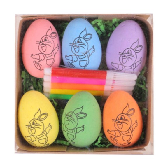 nTRIUQJ Easter DIY Hand Painted Cartoon Bunny Eggs Kit Childrens Art Craft Activity Educational Handmade Idea C