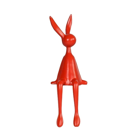 nTRIUQJ Easter Long Eared Sitting Rabbit Ornament Model for Living Room TV Cabinet Cute Home Desktop Decoration B