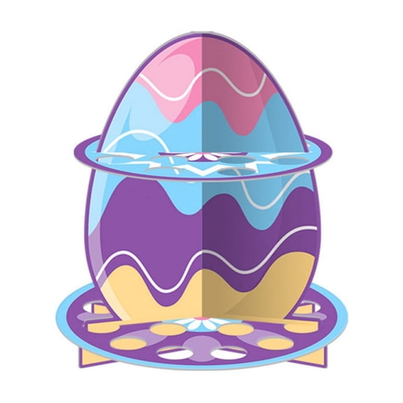 nTRIUQJ Easter Party Decorations Set with Bunny Egg Holder and Decorative Cake Stand for Festive Home Celebration Supplies Dark Purple