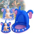 thumbnail image 1 of nTRIUQJ Elephant Inflatable Baby Swimming Pool with Sunshade and Foam Bottom Outdoor Water Spray Pad for Toddlers Summer Play Center Light blue, 1 of 8