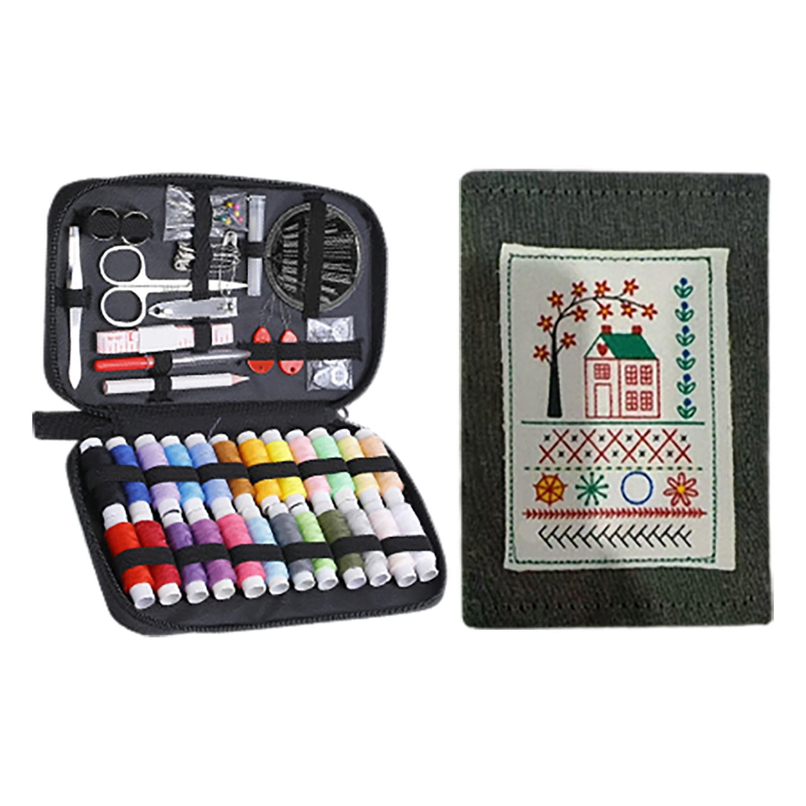 nTRIUQJ Embroidery Stitch Book Kit, Portable All Scenario Embroidery Stitch Book, Comes with a Complete Toolkit and Instructional Tutorial, Perfect for Beginners and Craft Lovers