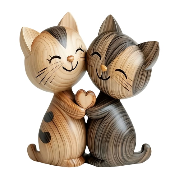 nTRIUQJ Exquisite Wooden Animal Figurine Desktop Ornament Natural Art Sculpture For Home Decoration Elegant Idea Beige